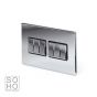 The Finsbury Collection Polished Chrome Luxury 10A 6 Gang 2 Way Switch with Black Insert