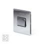 The Finsbury Collection Polished Chrome Extractor Fan Isolator Switch Black Ins Screwless