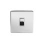 The Finsbury Collection Polished Chrome Luxury 10A 1 Gang Intermediate Switch with White Insert
