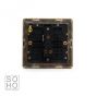 The Savoy Collection Brushed Brass Period 10A 1 Gang 2 Way Switch with Black Insert