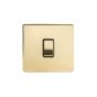 The Savoy Collection Brushed Brass Period 10A 1 Gang 2 Way Switch with Black Insert