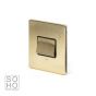 The Savoy Collection Brushed Brass Period 3-Pole Fan Isolator Switch with Black Insert