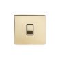 The Savoy Collection Brushed Brass Period 10A 1 Gang Intermediate Switch with Black Insert