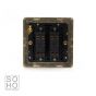 The Savoy Collection Brushed Brass Period 10A 2 Gang Intermediate Switch with Black Insert