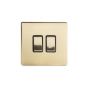 The Savoy Collection Brushed Brass Period 10A 2 Gang Intermediate Switch with Black Insert