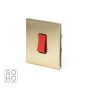 The Savoy Collection Brushed Brass Period 45A 1 Gang Double Pole Switch, Single Plate