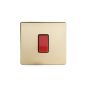 The Savoy Collection Brushed Brass Period 45A 1 Gang Double Pole Switch, Single Plate