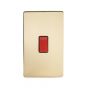 The Savoy Collection Brushed Brass Period 45A 1 Gang Double Pole Switch, Large Plate