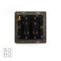 The Connaught Collection Black Nickel 10A 2 Gang 2 Way Switch with Black Insert