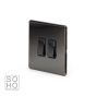 The Connaught Collection Black Nickel 10A 2 Gang 2 Way Switch with Black Insert
