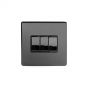 The Connaught Collection Black Nickel 10A 3 Gang 2 Way Switch with Black Insert