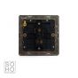 The Charterhouse Collection Aged Brass 10A 1 Gang 2 Way Switch with Black Insert