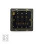 The Charterhouse Collection Aged Brass 10A 3 Gang 2 Way Switch with Black Insert