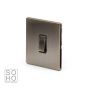 The Charterhouse Collection Aged Brass 10A 1 Gang Intermediate Switch with Black Insert