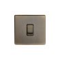 The Charterhouse Collection Aged Brass 1 Gang 20 Amp DP Switch with Black Insert