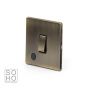 The Charterhouse Collection Aged Brass 1 Gang Flex Outlet 20 Amp DP Switch with Black Insert