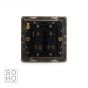 The Lombard Collection Brushed Chrome Luxury 10A 2 Gang 2 Way Switch with Black Insert