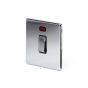 The Finsbury Collection Polished Chrome 20A 1 Gang Double Pole Switch With Neon Blk Ins Screwless