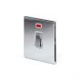 The Finsbury Collection Polished Chrome 20A 1 Gang Double Pole Switch With Neon Wht Ins Screwless