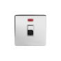The Finsbury Collection Polished Chrome 20A 1 Gang Double Pole Switch With Neon Wht Ins Screwless