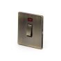 The Charterhouse Collection Aged Brass 20A 1 Gang Double Pole Switch With Neon Blk Ins Screwless 