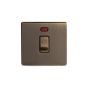 The Charterhouse Collection Aged Brass 20A 1 Gang Double Pole Switch With Neon Blk Ins Screwless 