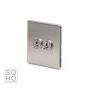 The Lombard Collection Brushed Chrome Luxury 2 Gang 2 Way Toggle Switch