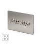 The Lombard Collection Brushed Chrome Luxury 4 Gang 2 Way Toggle Switch