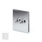 The Finsbury Collection Polished Chrome Luxury 2 Gang 2 Way Toggle Switch