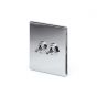 The Finsbury Collection Polished Chrome 2 Gang Intermediate Toggle Switch Screwless