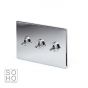 The Finsbury Collection Polished Chrome Luxury 3 Gang 2 Way Toggle Switch