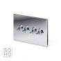The Finsbury Collection Polished Chrome Luxury 4 Gang 2 Way Toggle Switch