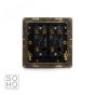 The Savoy Collection Brushed Brass Period 2 Gang 2 Way Toggle Switch