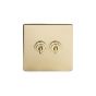 The Savoy Collection Brushed Brass Period 2 Gang 2 Way Toggle Switch