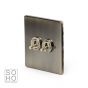 The Charterhouse Collection Aged Brass 2 Gang 2 Way Toggle Switch