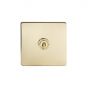 The Savoy Collection Brushed Brass 1 Gang  Intermediate Toggle Switch Screwless