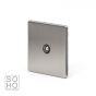 The Lombard Collection Brushed Chrome Luxury 1 Gang Co Axial Socket with Black Insert