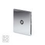 The Finsbury Collection Polished Chrome Luxury 1 Gang Co Axial Socket with Black Insert