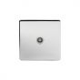 The Finsbury Collection Polished Chrome TV Coaxial Aerial Socket White Ins Screwless