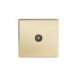 The Savoy Collection Brushed Brass Period 1 Gang Co Axial Socket with Black Insert