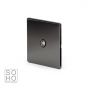 The Connaught Collection Black Nickel 1 Gang Co Axial Socket with Black Insert