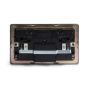 Soho Fusion Antique Copper & Brushed Chrome 13A 2 Gang DP USB Socket (USB 4.8amp) Black Insert Screwless
