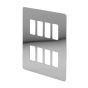 The Finsbury Collection Polished Chrome Flat Plate 8 Gang RM Rectangular Module Grid Switch Plate