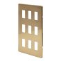 The Savoy Collection Brushed Brass 9 Gang RM Rectangular Module Grid Switch Plate