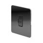 The Connaught Collection Flat Plate Black Nickel 13A Unswitched Fused Connection Unit (FCU) Blk Ins Screwless