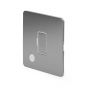 The Lombard Collection Flat Plate Brushed Chrome 13A Unswitched Fused Connection Unit (FCU) Flex Outlet Wht Ins Screwless