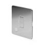 The Finsbury Collection Flat Plate Polished Chrome 13A Unswitched Fused Connection Unit (FCU) Flex Outlet Wht Ins Screwless