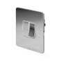 The Finsbury Collection Flat Plate Polished Chrome 13A Switched Fused Connection Unit (FCU) Wht Ins Screwless