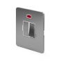 The Lombard Collection Flat Plate Brushed Chrome 13A Switched Fused Connection Unit (FCU) With Neon Wht Ins Screwless