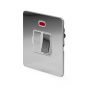 The Finsbury Collection Flat Plate Polished Chrome 13A Switched Fused Connection Unit (FCU) With Neon Wht Ins Screwless